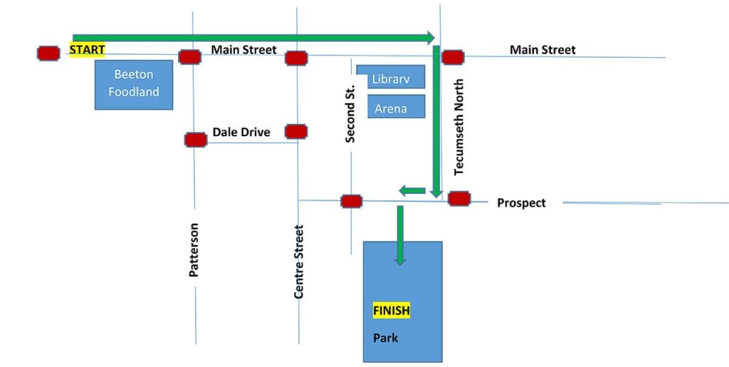 Beeton Santa Clause Parade Route